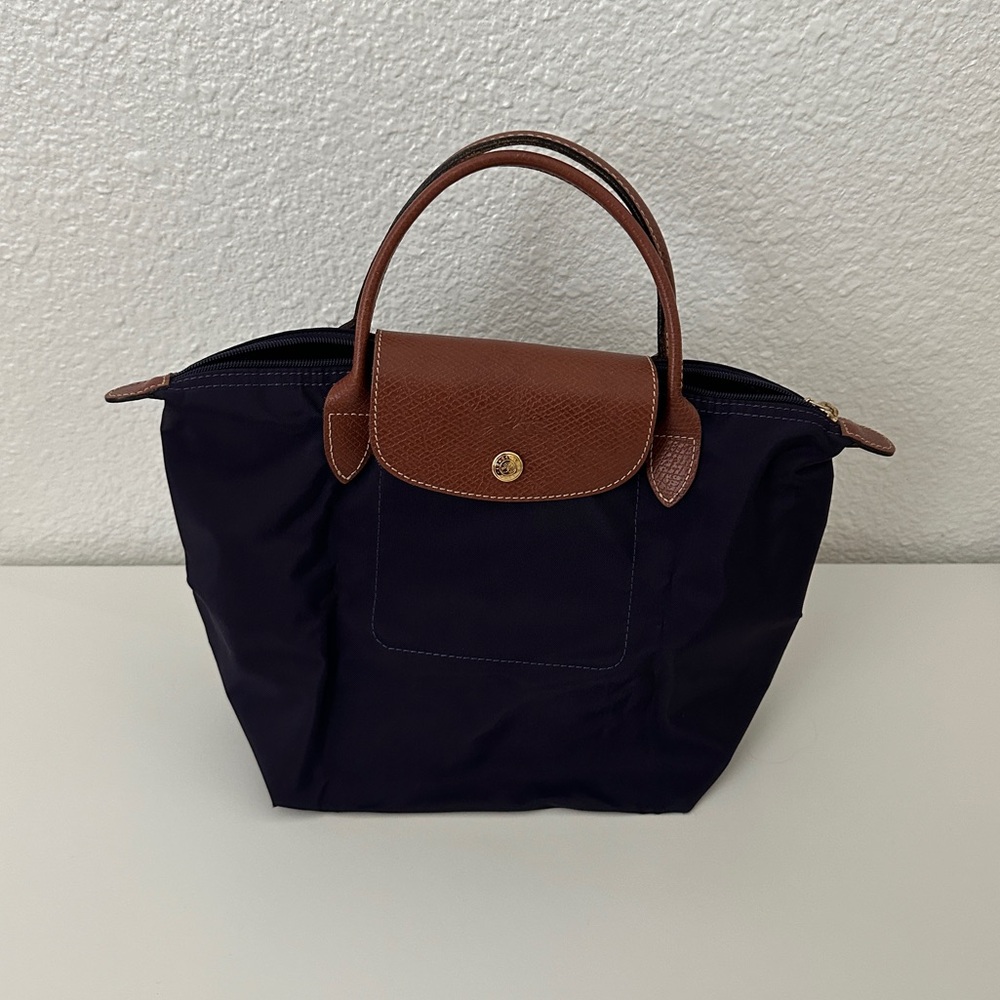 Small Dark Purple Longchamp LePliage